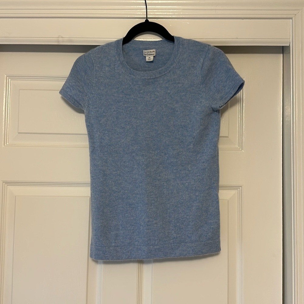 J Crew Light Blue Cashmere T Shirt